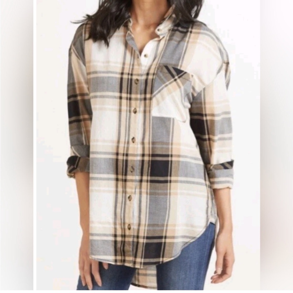 NWT Sanctuary Plaid Boyfriend Tunic - Size XS - Picture 3 of 9
